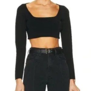 A.L.C Belle Long Sleeve Crop Knit Top